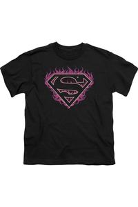 Футболка с коротким рукавом Superman "Розовое пламя" для детей Gildan