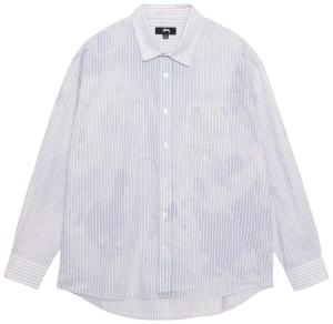 Рубашка Stussy Bleached Poplin Classic Long-Sleeve Shirt 'Blue', синий