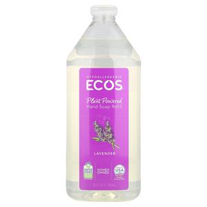 Earth Friendly Products, Ecos, запасное мыло для рук на растительной основе, лаванда, 946 мл (32 жидк. Унции)