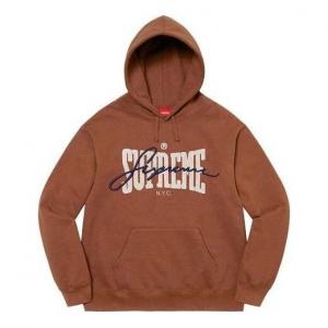 Толстовка embroidered chenille hooded sweatshirt 'brown white' Supreme, коричневый