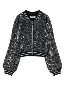 TWINSET Kids бомбер с пайетками, черный