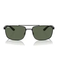 Прямоугольные солнцезащитные очки с темно-зелеными линзами Ray-Ban, черный