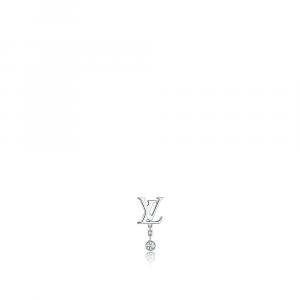 Серьги-гвоздики Idylle Blossom LV, белое золото и бриллианты, 1 шт. Louis Vuitton, серебряный