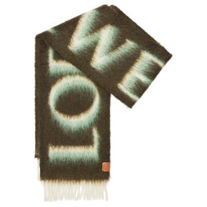 Шарф с бахромой и интарсией с логотипом LOEWE