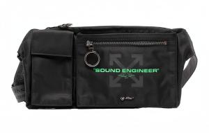 Нейлоновая поясная сумка-слинг OFF-WHITE черная мужская