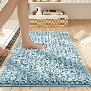Dajiang Ковер 40x60 см для ванной, однотонный, впитывающий, плюшевый, Smog Blue