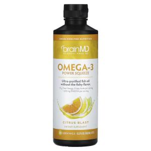 Добавка BrainMD Omega-3 Power Squeeze Citrus Blast, 477 г