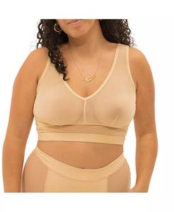 Бюстгальтер-топ без застежек Nude Shade Wireless Comfort Mesh Naked Rebellion, коричневый/бежевый