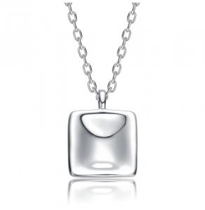 Ожерелье из белого золота с гладким квадратным кулоном Rachel Glauber, серебряный