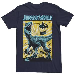 Мужская футболка Jurassic World T-Rex Color Pop Retro Poster Licensed Character, синий