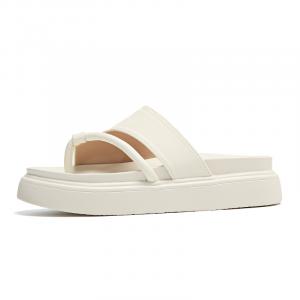 Shiozawa Женские шлепанцы с прострочкой на резиновой подошве белые, цвет White