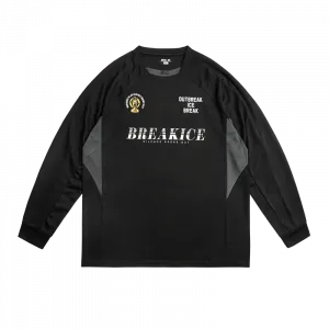 Айсбрейкер Бег Фитнес Баскетбол Джерси Гоночный Костюм Футболка Мужская BKCXZICE, BKC Чемпион Черный Длинный Рукав+Синяя Сетчатая Черная Брюки+Белые Фирменные Носки