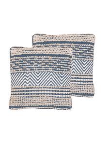 Beliani Комплект из 2 декоративных подушек DEWBERRY в сине-бежевом цвете