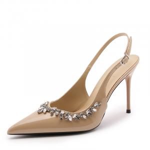 WECKER Тонкие каблуки на шпильке женские шампань лакированная кожа 7 см, цвет Champagne Patent Leather (7CM)