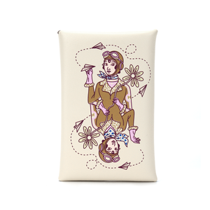 HERMES Кардхолдер Calvi Swift Calfskin для женщин I2 Nata Cream White