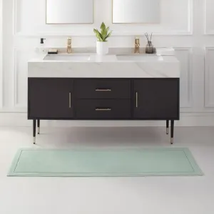 Текстурированный тканый хлопковый коврик для ванной с противоскользящей подкладкой Arkwright Home, илисто-зеленый