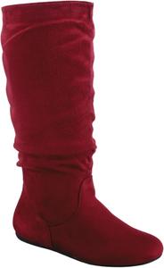 Женские сапоги TZ Lily-01 с закрытым круглым носком, без каблука, свободного кроя, средней длины Toozon, Burgundy