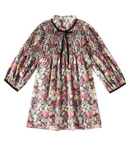 Платье Raya из хлопка с цветочным принтом и сборками La Coqueta, цвет black floral