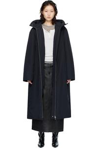 Длинное пуховое пальто свободного кроя Jil Sander, черный