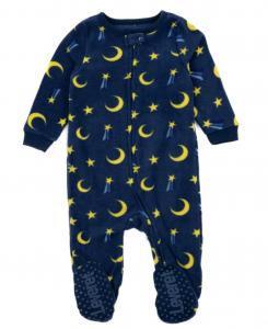 Детская флисовая праздничная пижама с закрытыми ножками Leveret, Moon