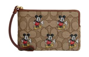 Кошелек из галечной кожи Trumpets для женщин, латунь, хаки и розовое дерево, разноцветный COACH