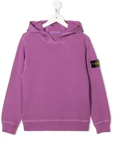 Худи с нашивкой-логотипом Stone Island Junior, фиолетовый