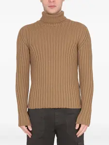 Свитер с воротником-гольф TEN C, коричневый