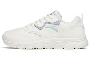 ANTA Женские белые с фиолетовым беговые кроссовки с амортизацией, противоскользящей и износостойкой подошвой, низкие