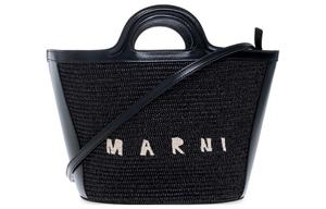 Кожаная сумка через плечо, повседневная женская сумка черная MARNI