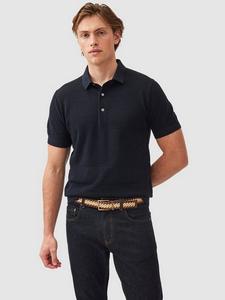 Хлопковая вязаная поло с коротким рукавом Masons Flat Rodd & Gunn, Midnight