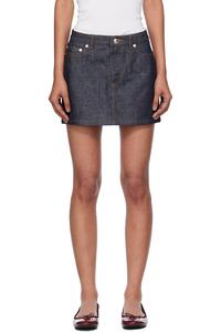 Джинговая мини-юбка High-Rise A.P.C., индиго