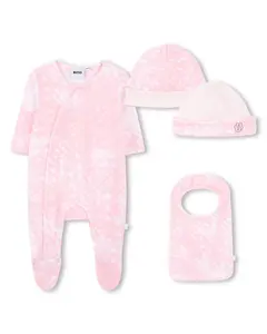 Набор для новорожденного розового цвета из хлопка BOSS Kidswear
