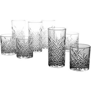 Набор стаканов TIMELESS: 4 стакана для воды и 4 стакана для виски Creatable, прозрачный
