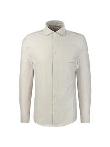 Seidensticker Приталенная трикотажная рубашка бежевого цвета