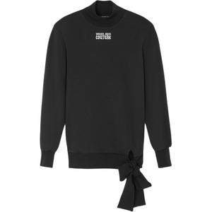 Хлопковое мини-платье с логотипом VERSACE JEANS COUTURE, черный