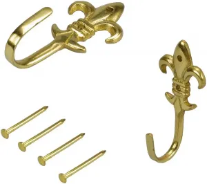 Крючки для подхвата Liedeco "Лилия" (комплект, 2 шт.), для боковых шарфов, штор 25х60 см, цвет messingfarben