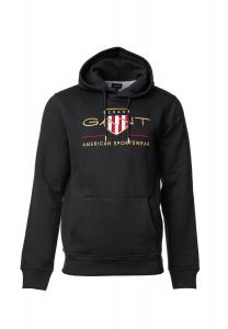 Мужская толстовка - Archive Shield, свитер с капюшоном, логотип GANT, черный