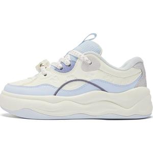 QIAODAN Непромокаемые и дышащие низкие детские скейтбординговые ботинки Ivory/Dream Blue