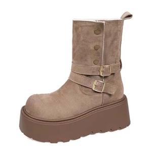 Женские ботинки на каблуке 7 см Take the Qin, хаки