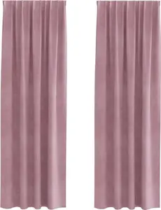 Плотные шторы , 2 шт., темно-розовые, 140 x 225 см, бархат vidaXL