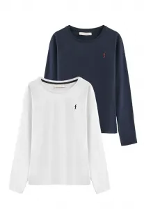 Облегающая футболка с длинными рукавами un pack 2 r go Polo Club, White-Navy