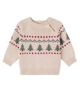 Детский свитер Balou из хлопкового жаккарда Wheat, Warm Sand