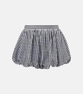 Шорты из хлопкового поплина в клетку с защипами Faithfull, Black Gingham