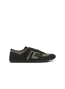 Кроссовки Racer 45 из жаккарда с монограммой Balmain, черный