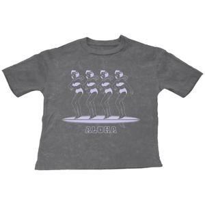 Футболка Girl's Party Wave Super Tee Top цвета Mineral Black Tiny Whales, Mineral Black