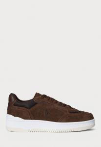 Кроссовки Polo Ralph Lauren OPEN MASTERS SUEDE-PANELED SNEAKER, Chocolate Brown/Dark Brown