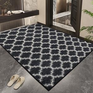 Dajiang Ковер 122x183 см для прихожей, премиум, нескользящий, легко чистится, с алмазным узором, светло-серый