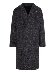 Двубортное пальто из твида (елочка) L.B.M. 1910, черный