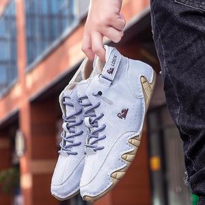 Ботинки без каблука для женщин и мужчин, легкие, из искусственной кожи, для вождения, повседневные водонепроницаемые слипоны для ходьбы, удобные дышащие высокие кеды и балетки KAJXZ, Sky Blue