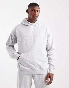 Толстовка New Look оверсайз серого меланжевого цвета плотностью 300 г/м²